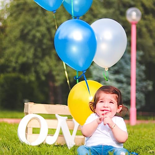 Image of 120 Pack Pearl Blue Balloons, Bright 12 inch Royal Blue Latex Party Balloons for Birthday Wedding Baby Shower Halloween.