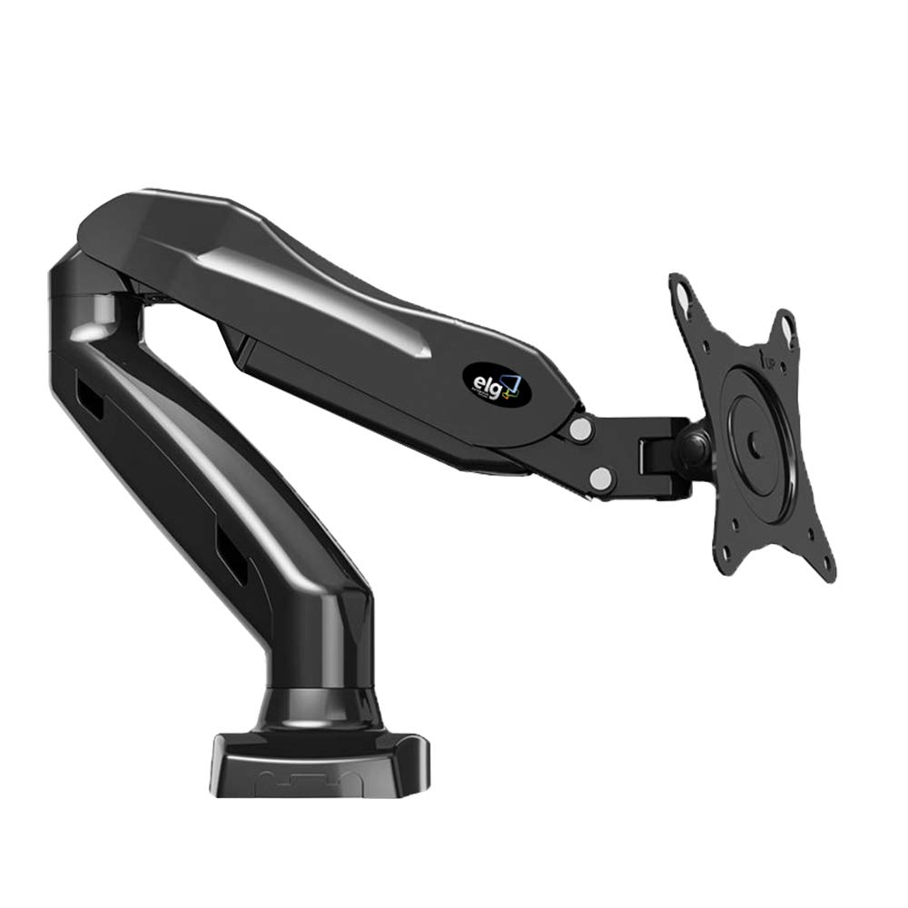 ELG Full Motion Swivel Single Monitor Desk Mount Stand: Empower Your Workspace with Unmatched Flexibility for 17” to 35'' Displays (4.4lbs to 19.8lbs Load) - F80N Model in Striking Black