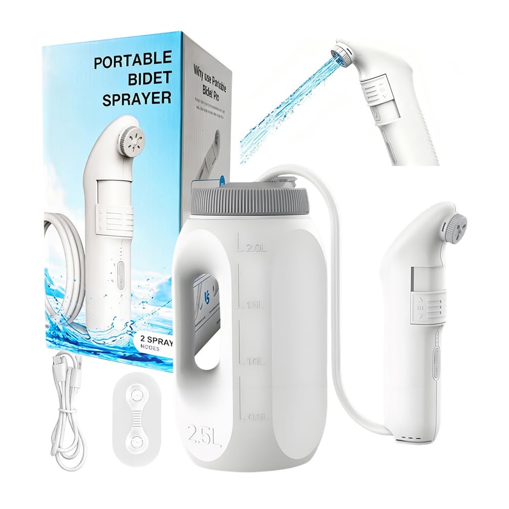 Bidet Portatil, Bidé Portátil Eléctrico De Viaje 2.5L, Botella Lavado Perineal Postparto para Higiene Personal, Ducha Anal, Hemorroides, Limpiadores De Glúteos