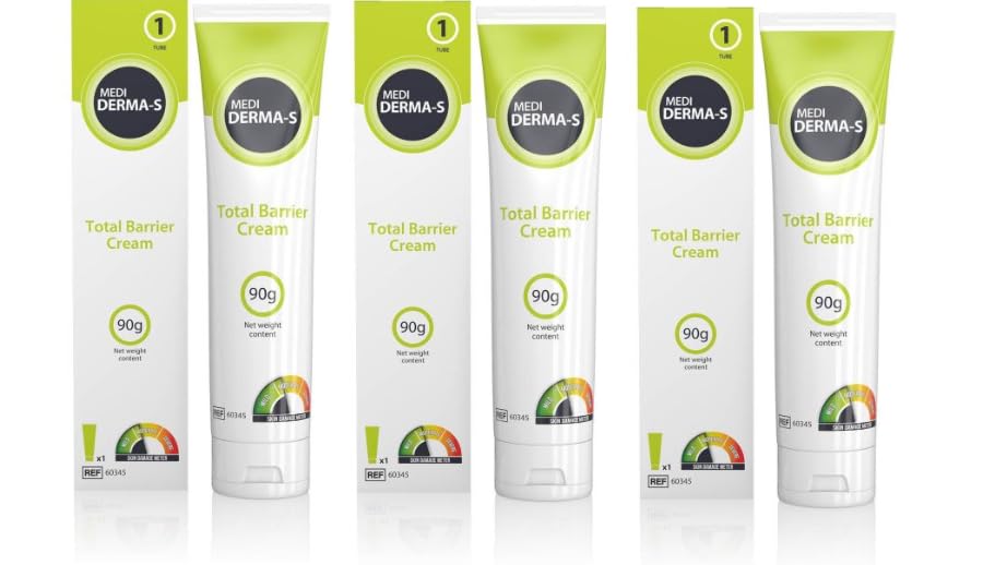 3 x Medi Derma-S Barrier Cream Tube 90g for mild skin damage- 60345 (Total 3 x 90g)