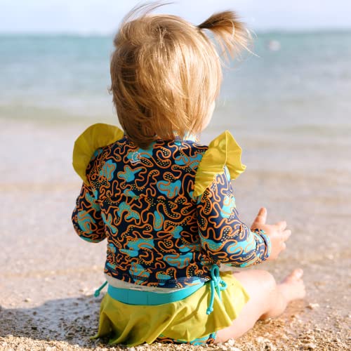 SwimZip Girls' Long Sleeve Rash Guard and Bikini Bottoms Swimsuit Set - UPF 50+4