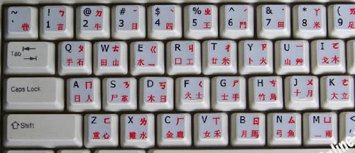 Pegatinas chino-inglés gris no transparentes para teclados miniatura 3