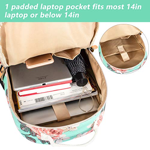 Leaper Floral School Backpack For Girls Travel Bag Bookbag Satchel Water Blue #TOP4