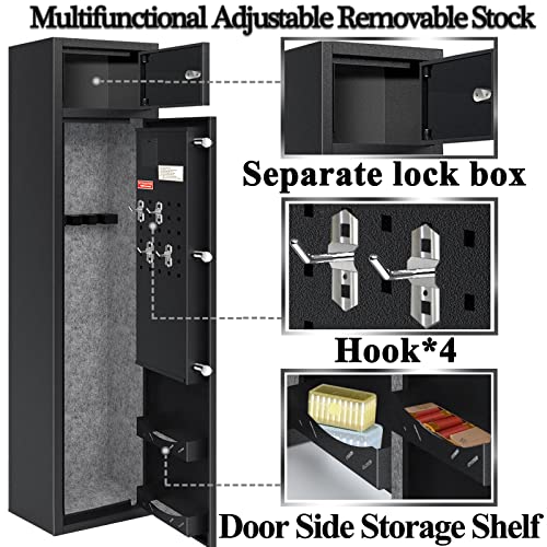 Kaer Large Rifle Gun Safe, Gun Safe For Rifles And Shotguns, ​Quick Access To 3-5 Gun Rifle Safes(With/Without Scope),Guns Cabinet With Double Door Key/Fingerprint Password, Silent Alarm Mode #TOP6