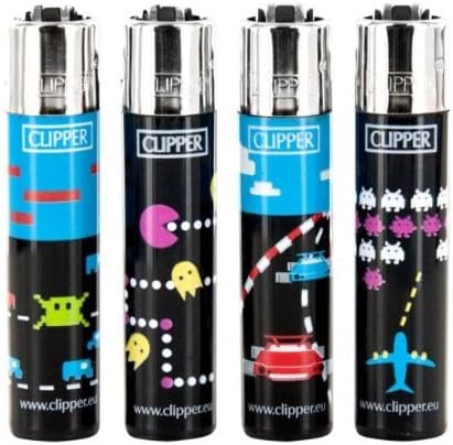 Bundle - 4 Items - Clipper Lighter Classic Video Games "Atari" Collection