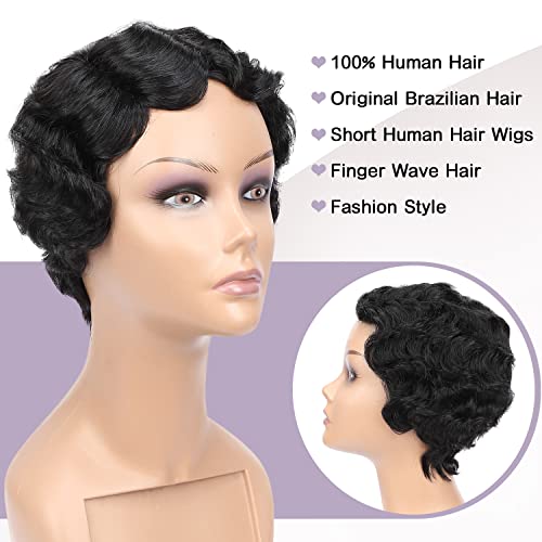 Quantum Love Brazilian Remy Human Hair Wig Short Finger Wave Mommy Wig Brazilian Virgin Human Hair Wigs For Black Women #TOP6