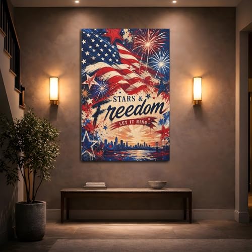 Impression sur toile USA vintage de qualité supérieure avec châssis épais de 3 cm - 2