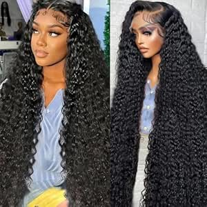 Amazon.com : Nsvnsv 30 Inch 13x6 Deep Wave Lace Front Wigs Human Hair ...