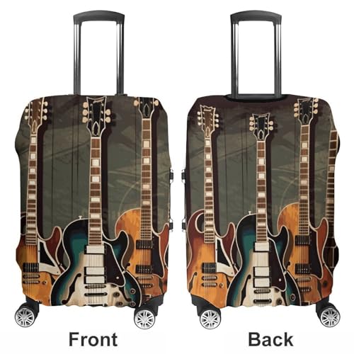 Guitars Art Printed Luggage Cover Protector, Fits 18-32 Inch Luggage3