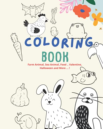 Coloring Book For Kids, Wild Animals, Sea Animals, Fruits, Vegetables, Ocassions (Halloween, Valentine, Easter) and More! image 2