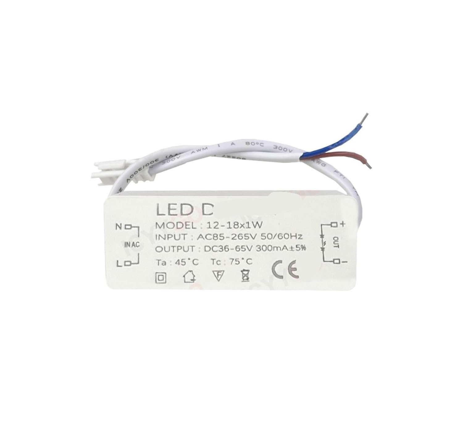 1PCS LED Driver GU10E27(20W-600mA)