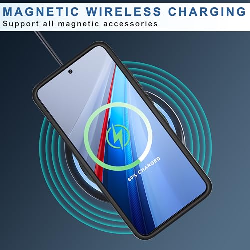 Image of CEDO Backcover for iQOO 13 (5G) | Compatible with Magsafe Wireless Charging | Camera Protection Shockproof Case | Magnetic Ring Lock Transparent Acrylic Clear Backcase (Black)