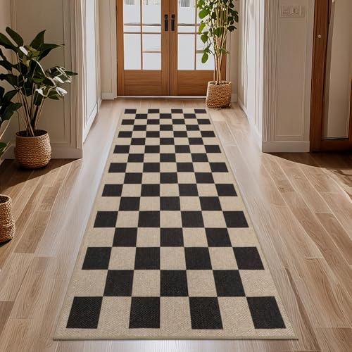 TUKDAK Weben Teppich Läufer Flur rutschfest 80x200cm, Waschbar Küchenteppich, Flurläufer Modern, Teppichläufer, Küchenläufer, Flur Teppich, Flurteppich für Küche, Eingang, Wohnzimmer, Korridor