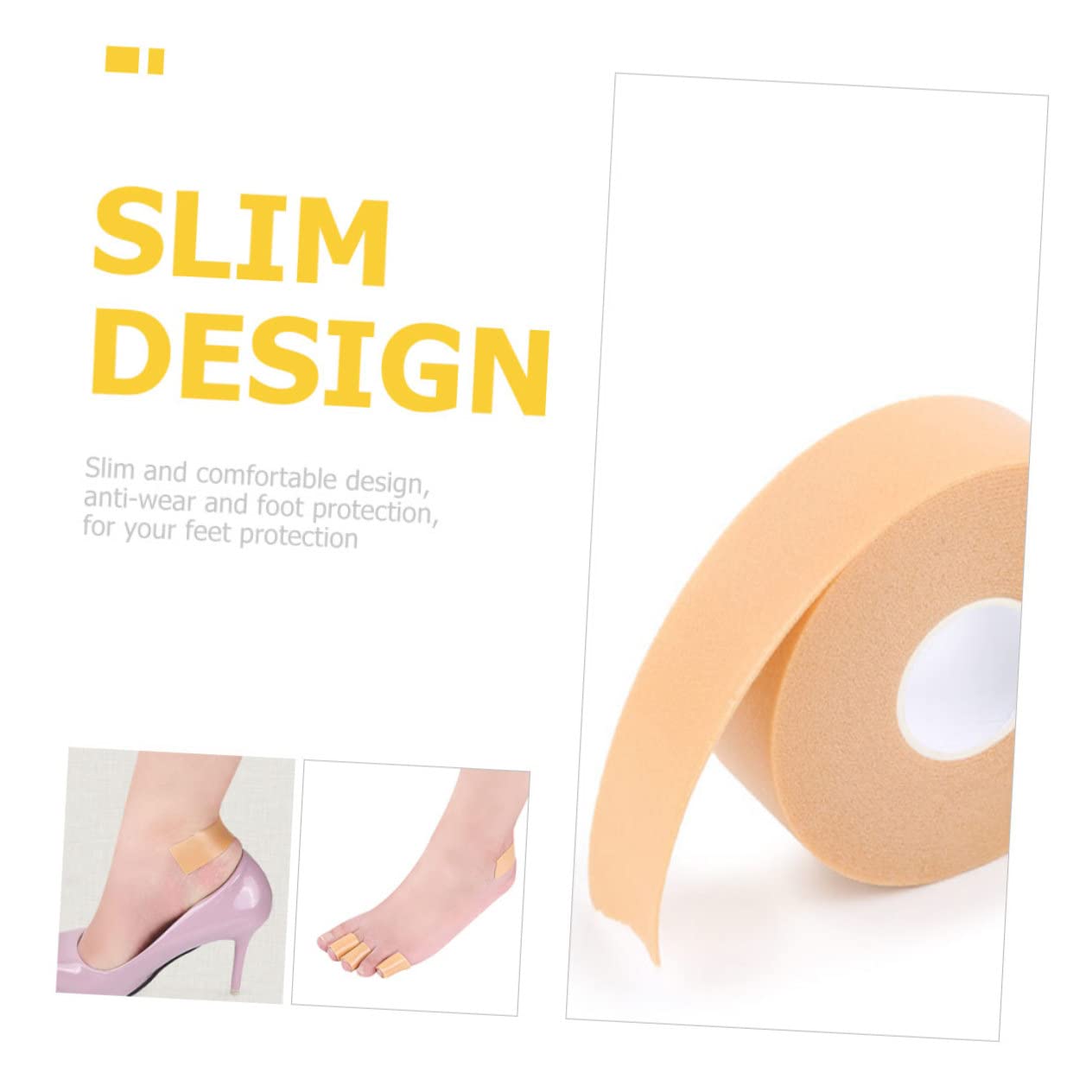 KOMBIUDA 24rollos Parches Para Talones y Dedos Preventivos De Ampollas De Protección Para Pies Parches De Gel Impermeables y Transpirables Para Uso Diario y Actividades Al Aire