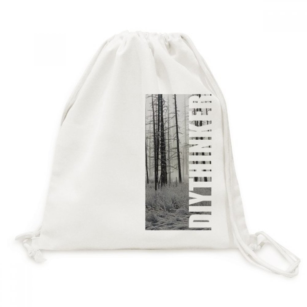 Sacs voyage Forêt d'hiver compact Toile Drawstring - 5