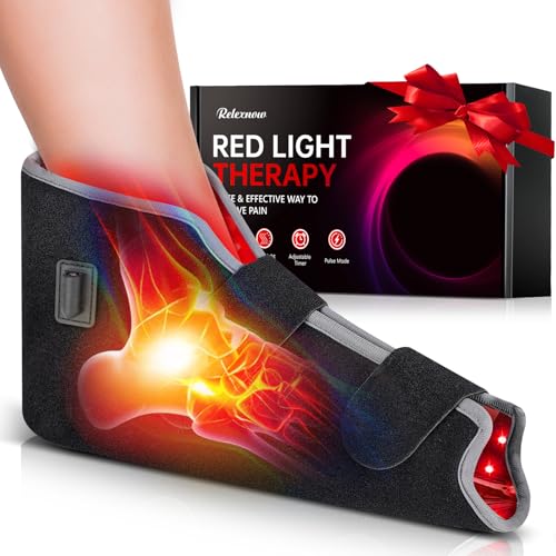 RELEXNOW Red Light Therapy for Foot Ankle FSA/HSA Eligible, 660nm & 850nm Wavelength Near Infrared Therapy Wrap for Feet with Timer for Joint Comfort(Black)