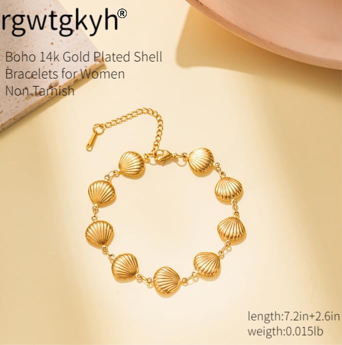 Gold Non Tarnish Shell Bracelets for Women Boho Adjustable Starfish Link Chain Bracelet Summer Beach Fashion Jewelry Gift - Image 7