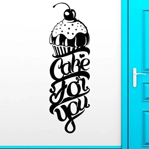 Design Cake for You Bakery Bakeshop Kitchen Decor Wall Stickers Vinyl Interior Decal Removable Mural Wallpaper 18x57cm