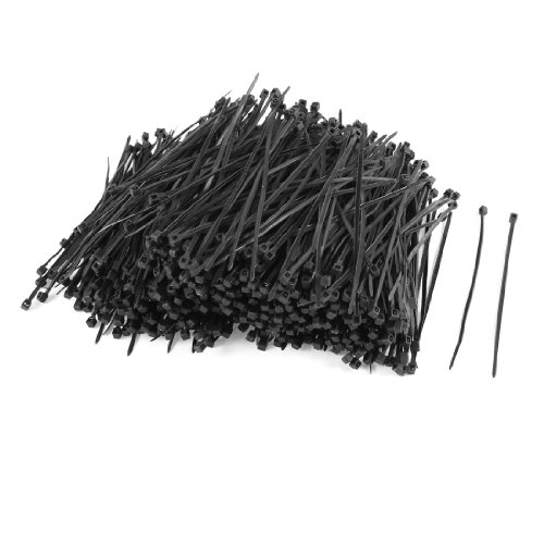 uxcell Nylon Adjustable Locking Cable Zip Ties, 2mm x 100mm, 1000pcs, Black