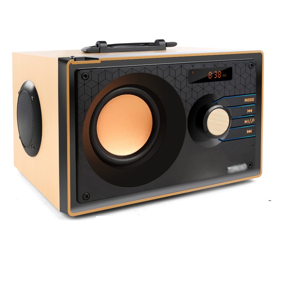 TROGN High Power Wireless Portable Bluetooth Speaker FM Radio Outdoor Stereo Subwoofer Bass Support Remote Control (Color : A, Size : 120 * 190 * 155mm)