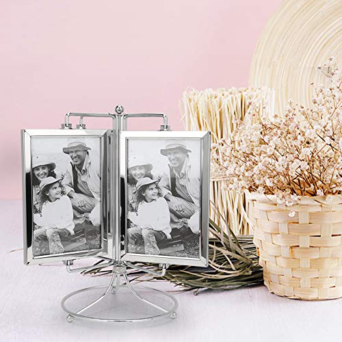 Cadre photo rotatif métallique pour optimiser l'espace de table - 3