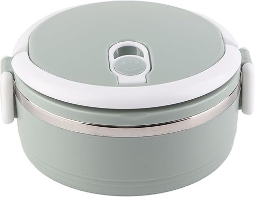 Miniatura 8 de EVGATSAUTO Lonchera portátil de acero inoxidable azul con aislamiento térmico para fideos de arroz (1 capa de 10.63 x 5.31 x 8.86 pulgadas)