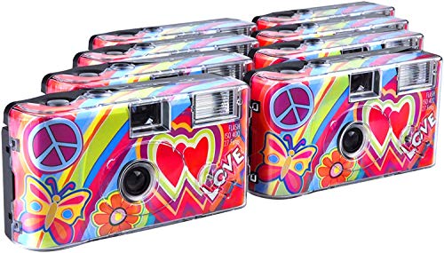 TopShot Love - Fotocamera usa e getta (27 foto, flash, confezione da 8 pezzi) Cult