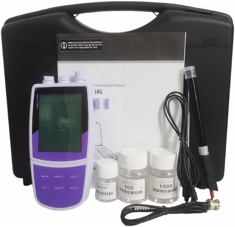 Nitrate Concentration Meter Handheld NO3 Ion Tester for Field & Water Quality Testing with Calibration Solutions 2-5 Points Calibration Automatic Temperature Compensation 0.4-62000 ppm Range