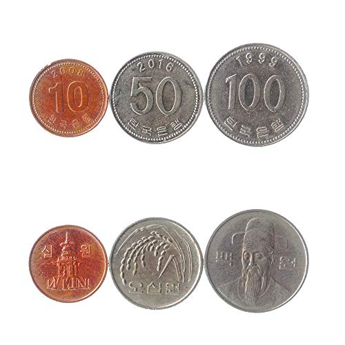 HOBBY OF KINGS Set of 3 Coins from South Korea: 10, 50, 100 Won. 1982-2019