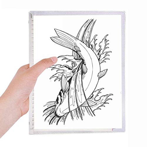 Carnet de notes en spirale rechargeable cahier poissons mer pour écriture