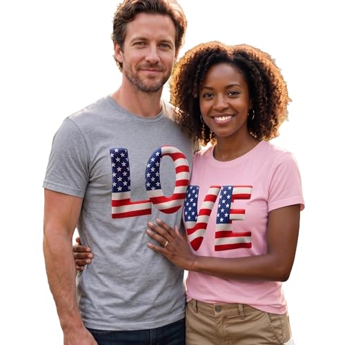Image of Anniversary Matching Shirts, for Couple, Heart Design T-Shirt Set, Wedding Present, Honeymoon Outfit