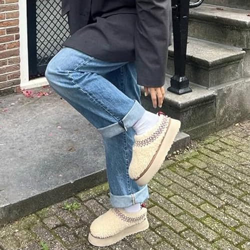 Women Winter Platform Slippers Thick Soled Women Mini Boots Plush Lined Fuzzy Slippers Indoor/outdoor3