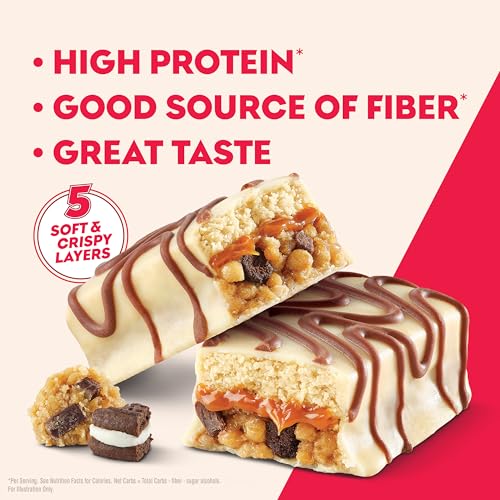 Image of Atkins High Protein Bars, Cookie Fusion Flavor, 15g of Protein, 4g Net Carbs, Keto Protein Bars, Low Sugar, 4 Count