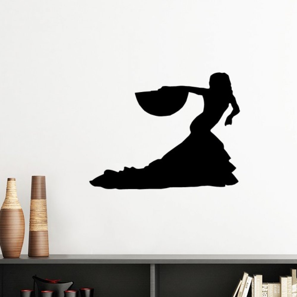 Sticker mural danse silhouette amovible pour masquer et embellir un mur