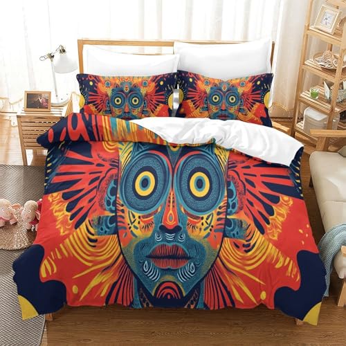 Housse de couette 3D psychédélique légère microfibre drap 220x240cm