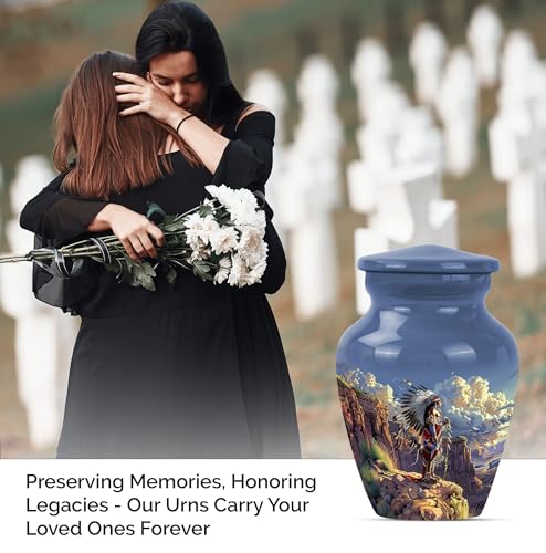 Image of Native American Urns for Human Ashes - Small Urns for Human Ashes Keepsake - Decorative Urns - Ash Urns for Humans - Urn for Ashes Adult Male - Cremation Urns for Burial (3 inch Pack of 4)