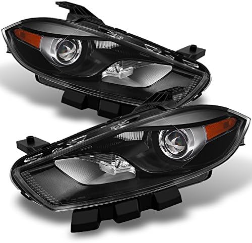 AKKON - For Dodge Dart Factory HID Type Black Headlights Driver and Passenger Side Replacement Pair Set