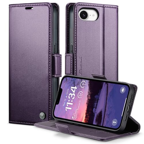 owlhold for iPhone 17e / 16e 6.1" Flip Case, Cash & Card Slots, Purple