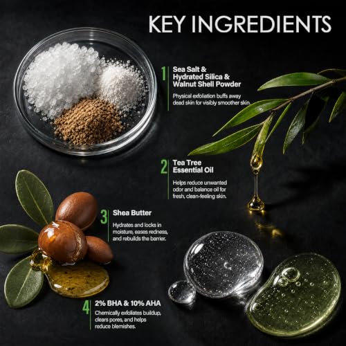 Image of Men's Body Scrub Tea Tree Oil Exfoliating Body Wash Body Scrub for Men