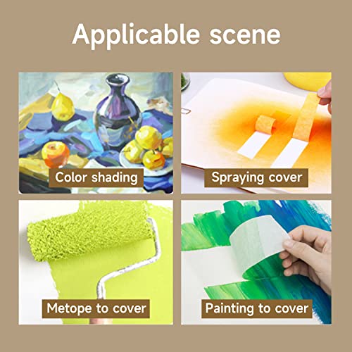 Jiurun Masking Tape, 1/4" 2/5" 3/4" X 60Yds Multi Size White Masking Tape, No Residue Painters Tape, Craft Tape Rolls, Clean Release Paper Tape For Painting, Diy, Arts, Crafts, Labeling, Handmade #TOP2