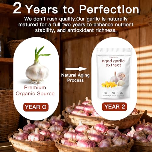 ZEYARUIBO Aged Garlic Extract 300 Count Odorless Organic Garlic Capsules - image 2