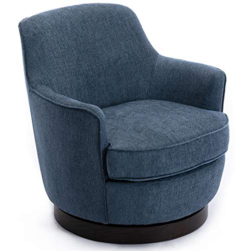 Comfort PointeComfort Pointe Reese Cadet Blue Fabric Wood Base Swivel Accent Chair
