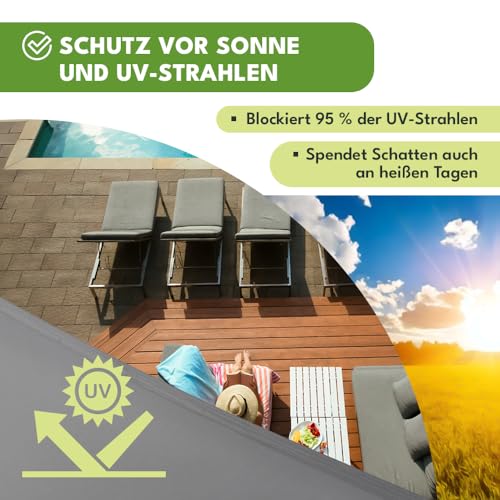 Toldo triangular 4m con protección UV e impermeable KRUMAD gris para jardín 4