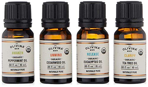 Olivina Men Organic Essential Oil Rescue Kit, 4-Piece