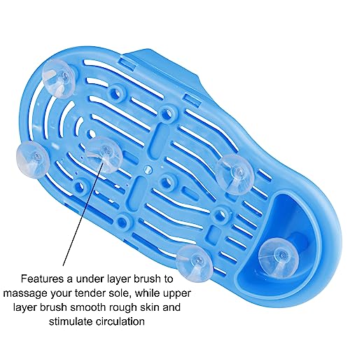Messar Bathroom Shower No Bending Feet Brush Foot Cleaning Bristle Slipper Washer Bath Scrubber Massager Stick on Floor
