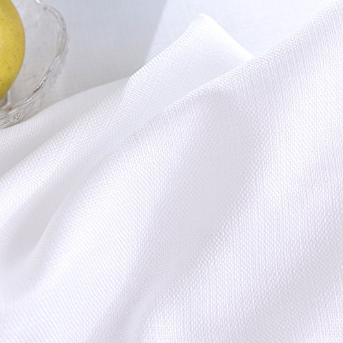 Highfly Linen Round Tablecloth 70 Inch Waterproof And Stain Resistant White Table Cloth For Round Tables #TOP2