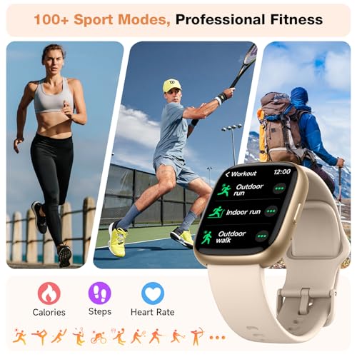 Smart Watch for Women Men, Alexa Built-in, 1.83" HD Touchscreen Fitness Tracker with Bluetooth Calling, Fitness Watch with Sleep Monitor, 100+ Sports Modes, IP68 Waterproof Smartwatch for Android iOS - Image 6