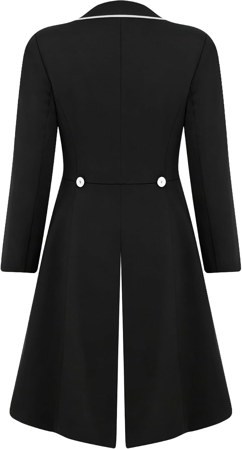 Agoky Women's English Show Horse Jacket Uniform Lapel Collar Tailcoat