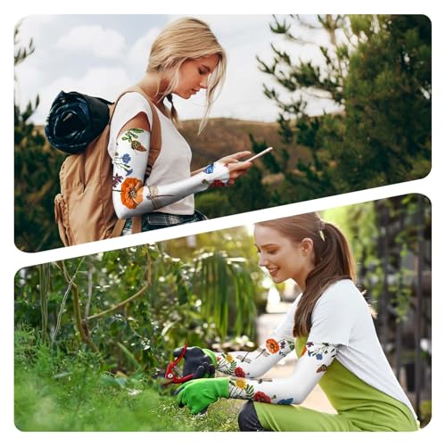 Image of YPHCDO Gardening Sleeves for Women Farm Sun Protection Thorn Proof Cooling Arm Sleeves to Cover Arms for Garden Sports