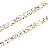 Master Of Bling Solitaire Tennis Necklace 22' Inches Mens Or Ladies 4 MM Lab Diamonds Round Cut Chain